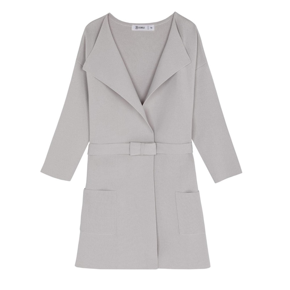 Elegant Gray Belted Coat